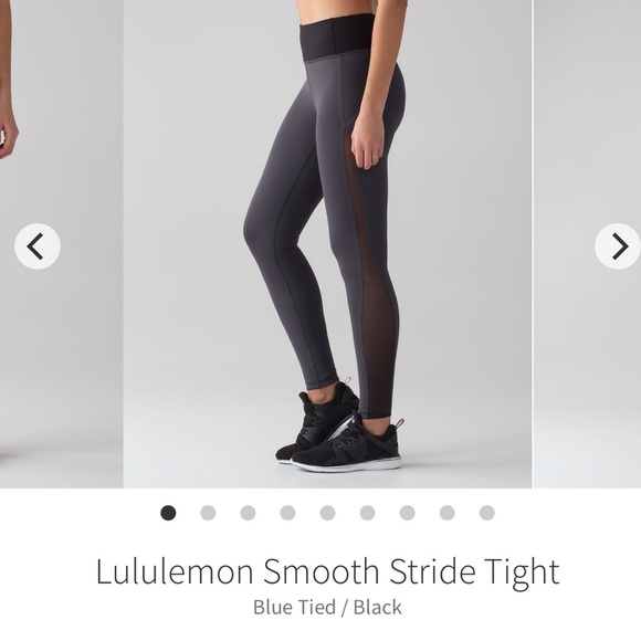 Women’s Lululemon Smooth Stride Tight Legging Blue Tied/Black Size 6 - Picture 1 of 15